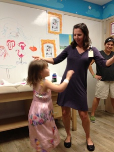 Lenox and her oncologist dancing to Katy Perry's Firework. 